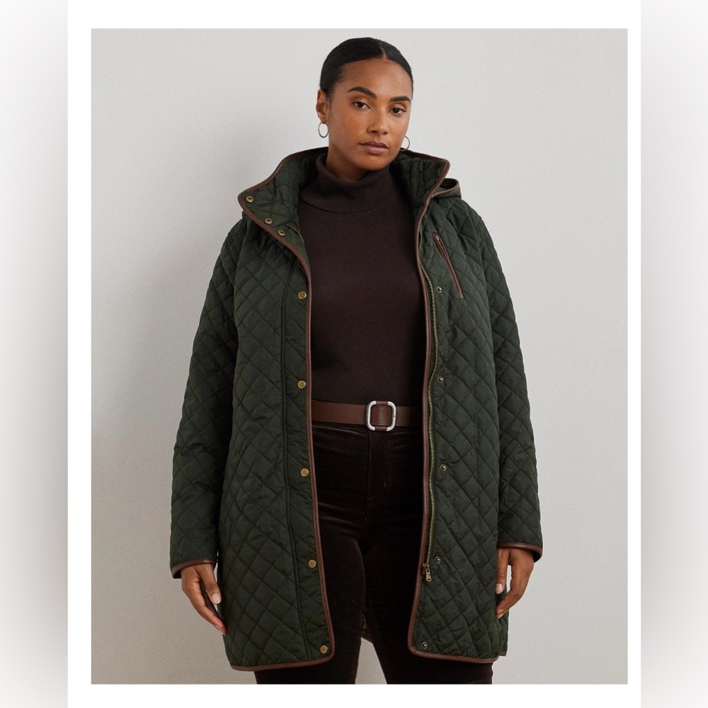 Ralph Lauren Dark Green Quilted Puffer Coat